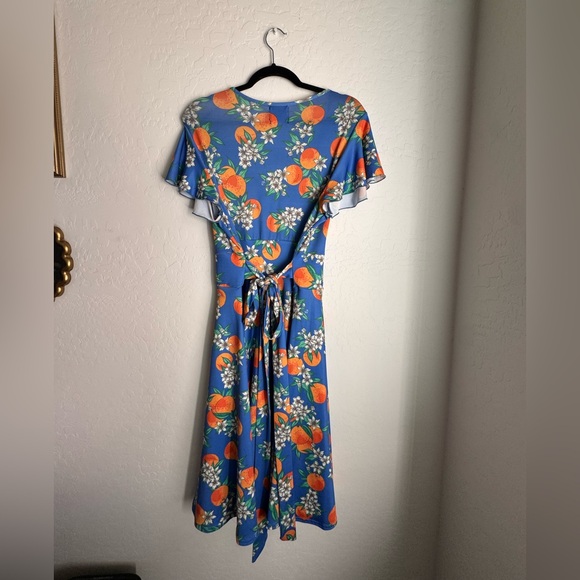 Hell Bunny pinup Citrus Print Fit & Flare Dress Retro Summer 🍊 2XL uk18 - Picture 2 of 5